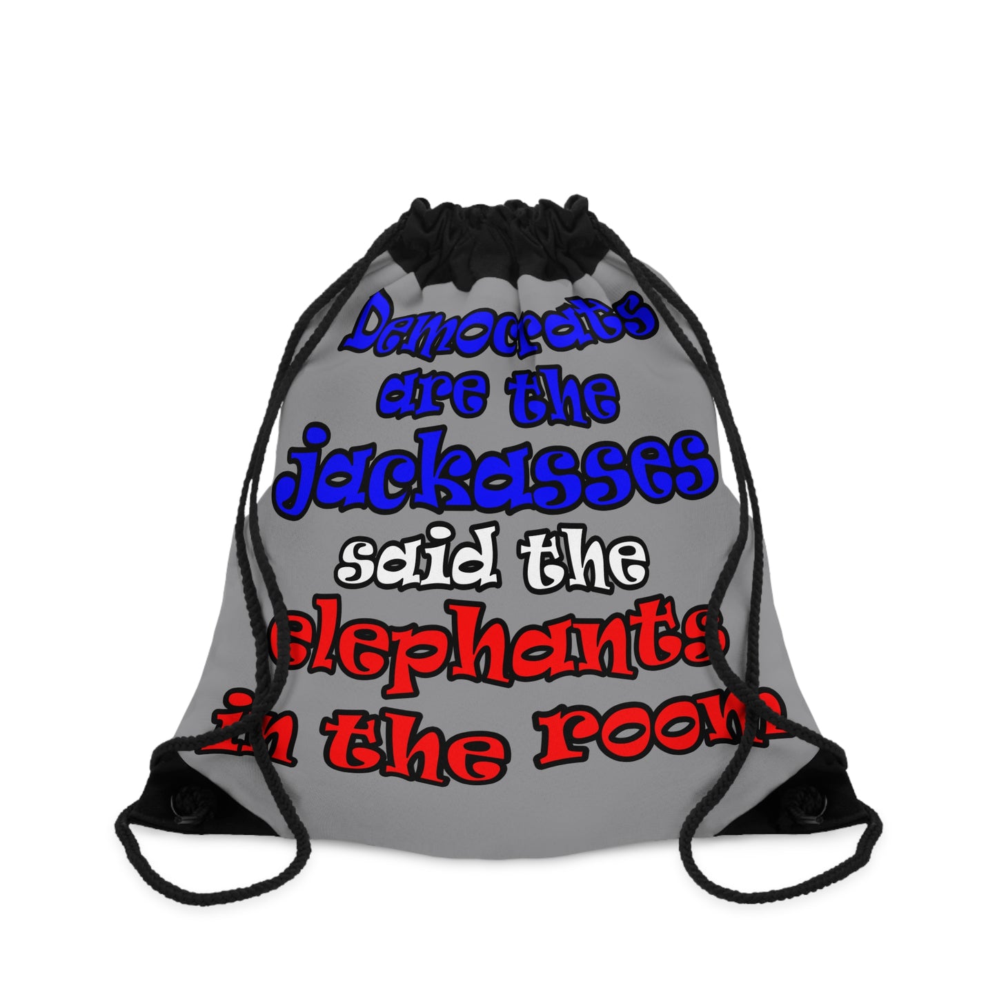 donkeys and elephants - Drawstring Bag (grey)