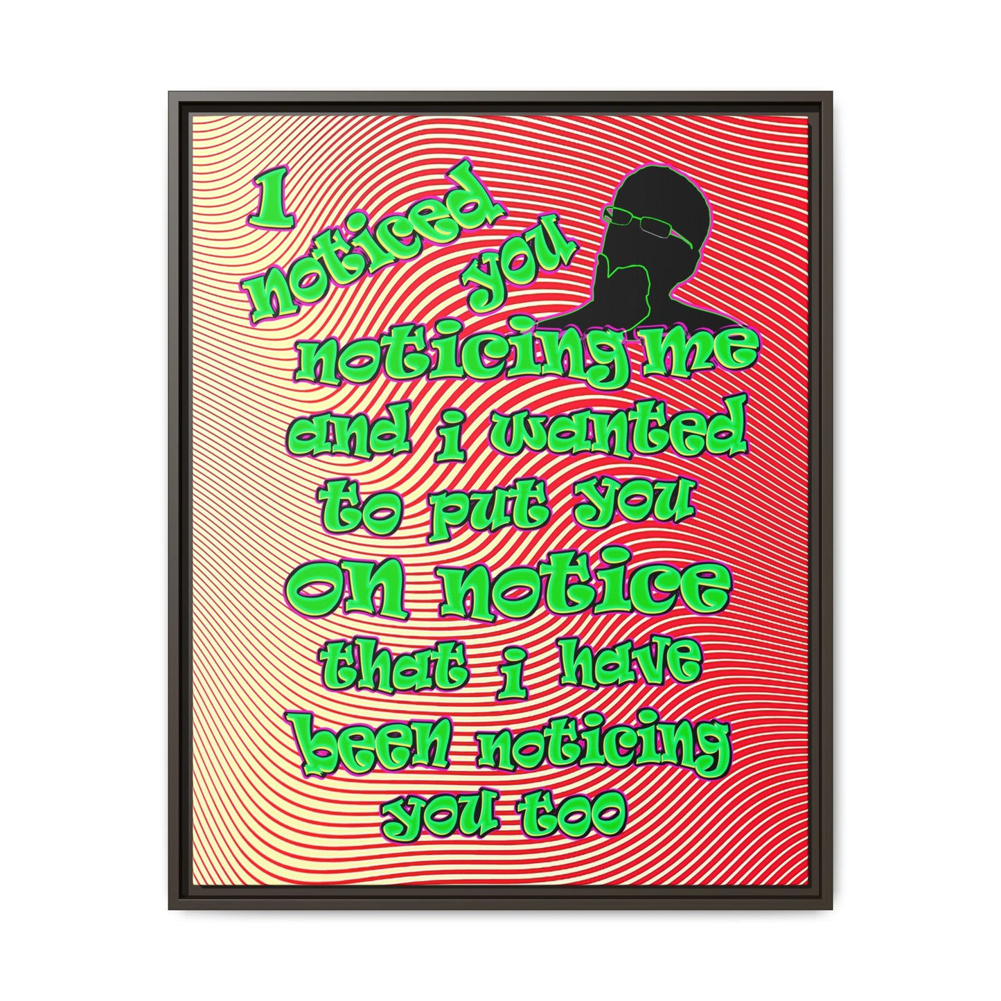 noticed you noticing - framed canvas art (yellow-orange wave)