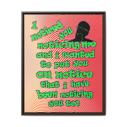 noticed you noticing - framed canvas art (yellow-orange wave)