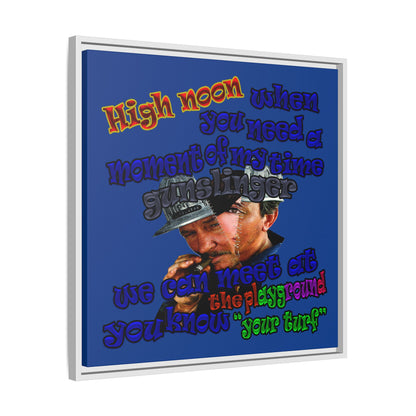 high noon - framed canvas art (dark blue)