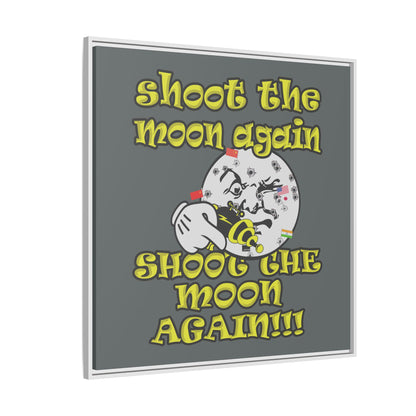 shoot the moon again - framed canvas art (dark grey)