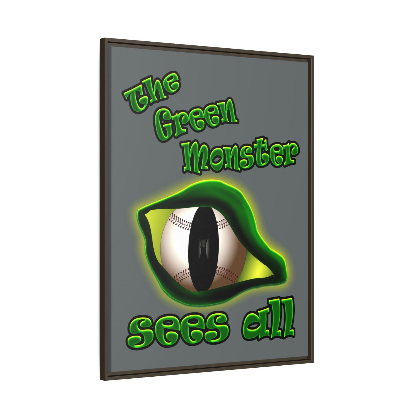 green monster - framed canvas art (dark grey)