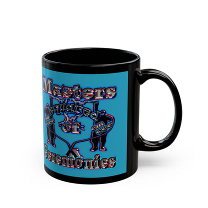 em cee squared - Black Mug (turquoise)