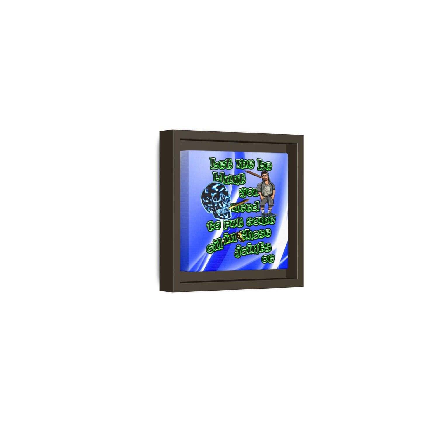 og - framed canvas art (blue-white wave)