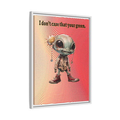 I don't care that your green - framed canvas art (yellow-orange wave)