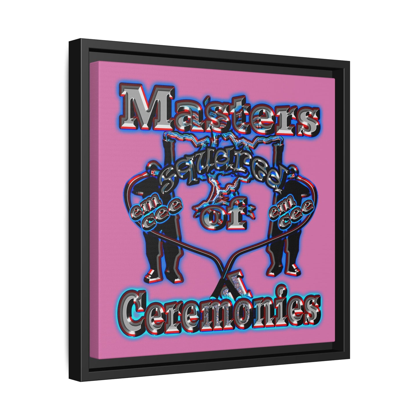 em cee squared - framed canvas art (light pink)