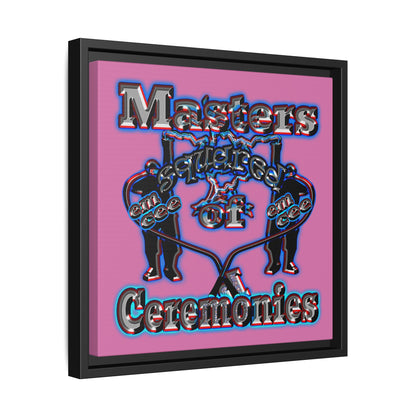 em cee squared - framed canvas art (light pink)