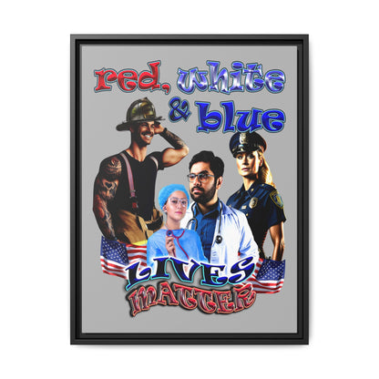 rw&b lives matter - framed canvas art (light grey)