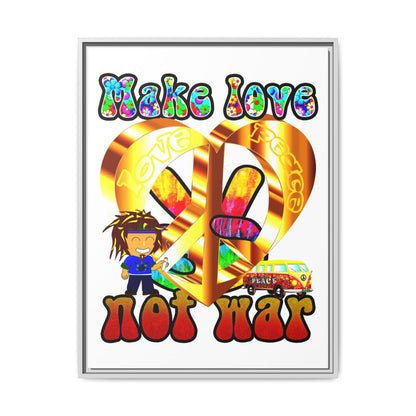 love peace - framed canvas art (white)