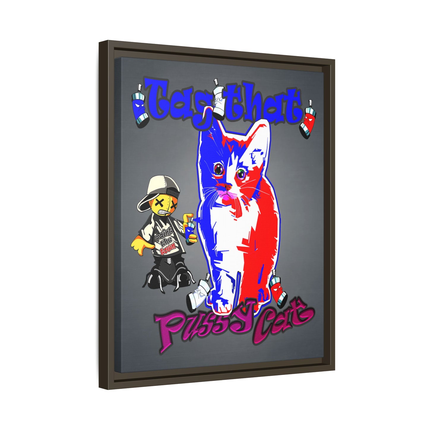 tag that - framed canvas art (grey-light grey)