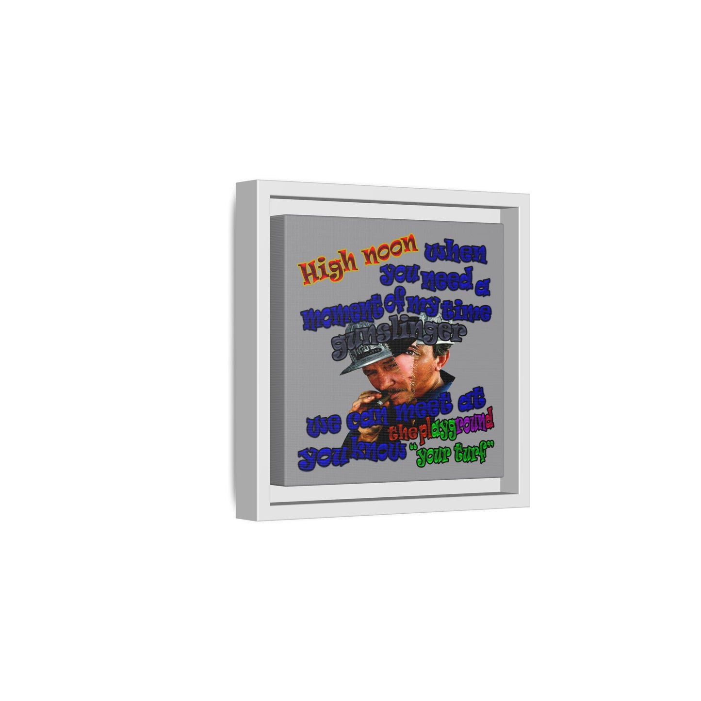 high noon - framed canvas art (grey)