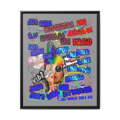 drop the beat - framed canvas art (grey)