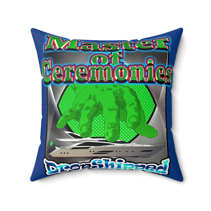 logo - Spun Polyester Square Pillow - (dark blue)