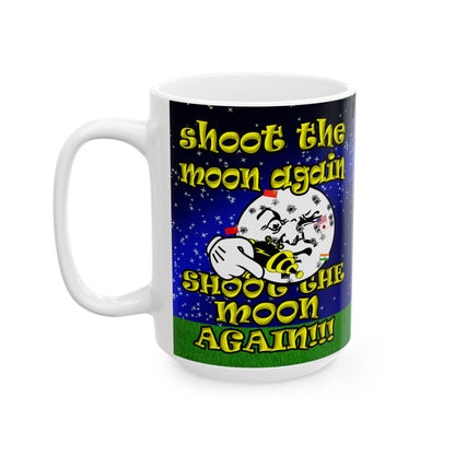 shoot the moon again - White Mug ('snoops' background)