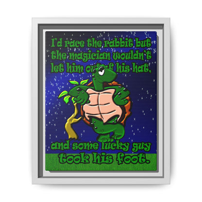 turtle race - framed canvas art ('snoops' background)