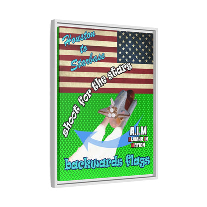 shoot for the stars - framed canvas art (logo green)