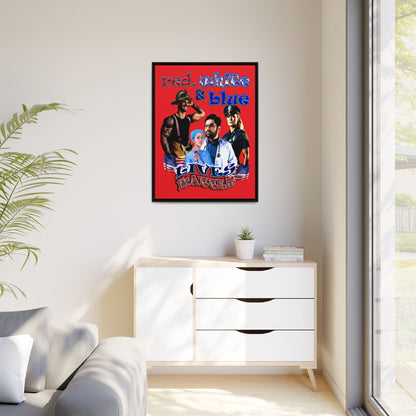 rw&b lives matter - framed canvas art (red)