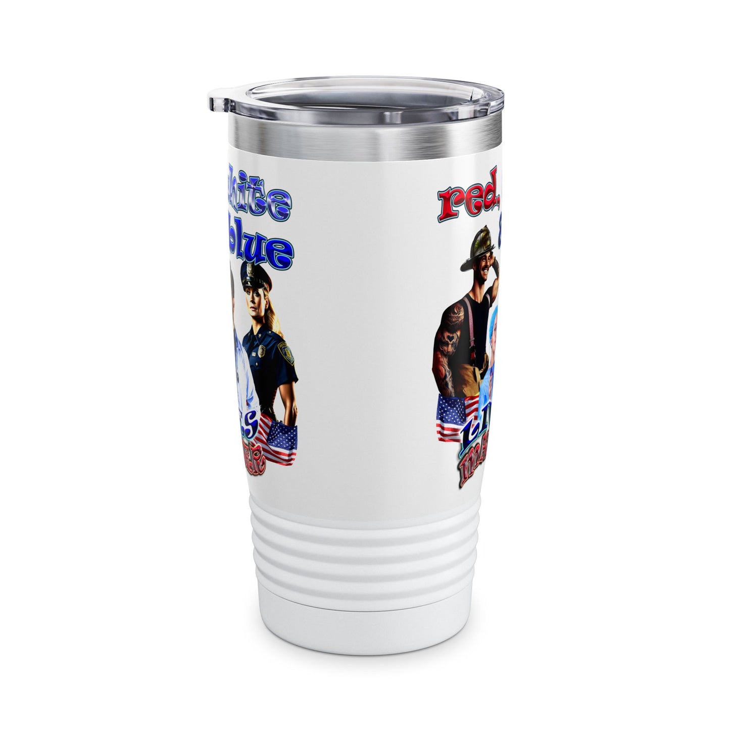 rw&b lives matter - Ringneck Tumbler, 20oz (white)