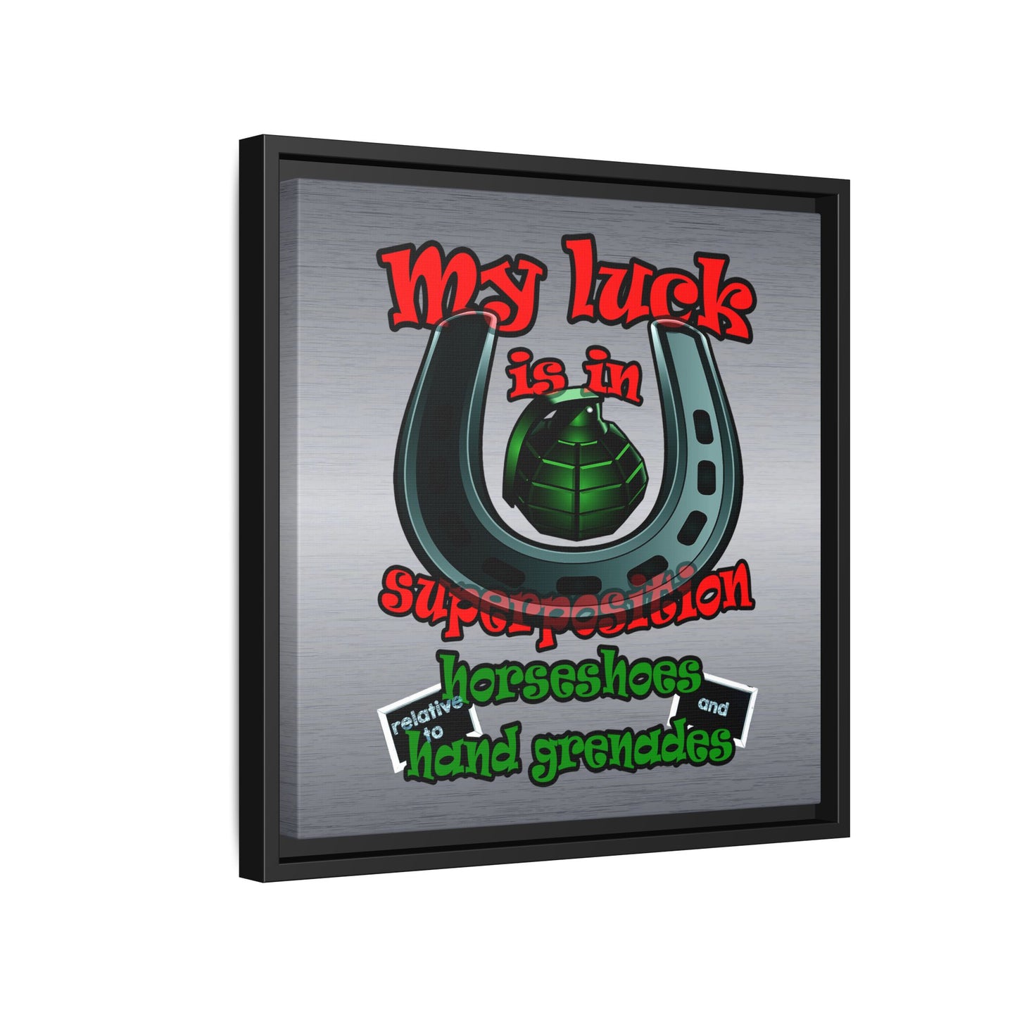 my luck - framed canvas art (brushed nickel)