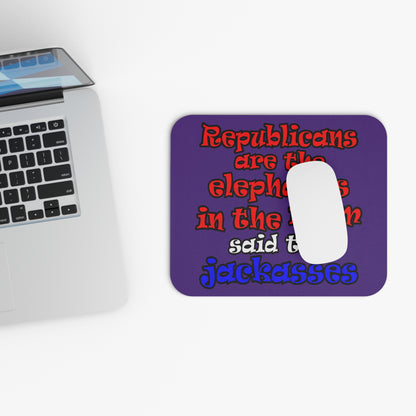donkeys and elephants - Mouse Pad (Rectangle) (purple)