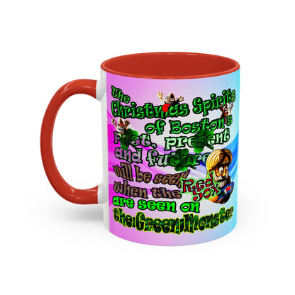 christmas spirits of boston - Accent Mug (light blue-pink wave)