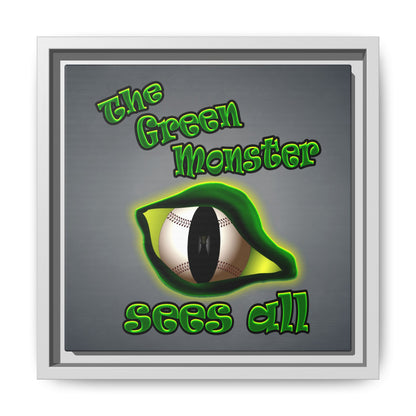 green monster - framed canvas art (grey-light grey)