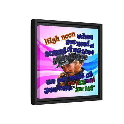 high noon - framed canvas art (light blue-pink wave)