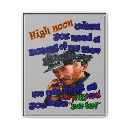 high noon - framed canvas art (light grey)