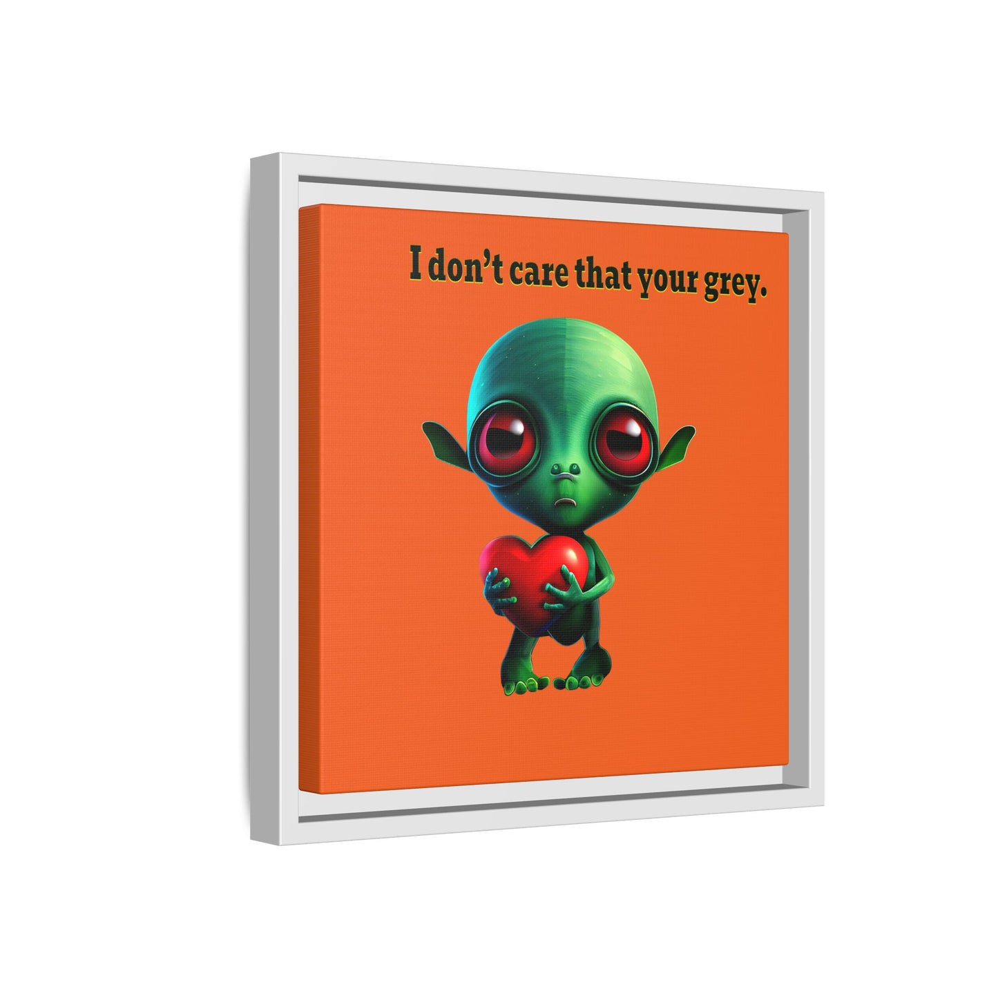I don't care that your grey - framed canvas art (orange)
