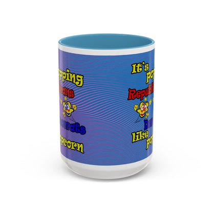 popping like popcorn - Accent Mug (light blue-purple wave)