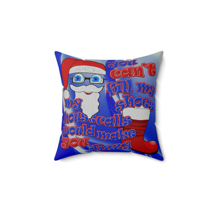 santa's shoes - Spun Polyester Square Pillow - (blue-white wave)