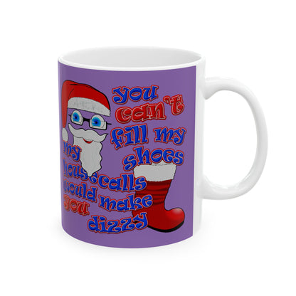 santa's shoes - White Mug (light purple)