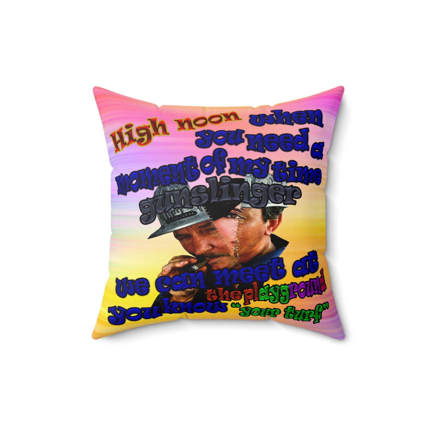 high noon - Spun Polyester Square Pillow - (color blur)