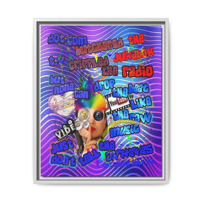 drop the beat - framed canvas art (purple wave)