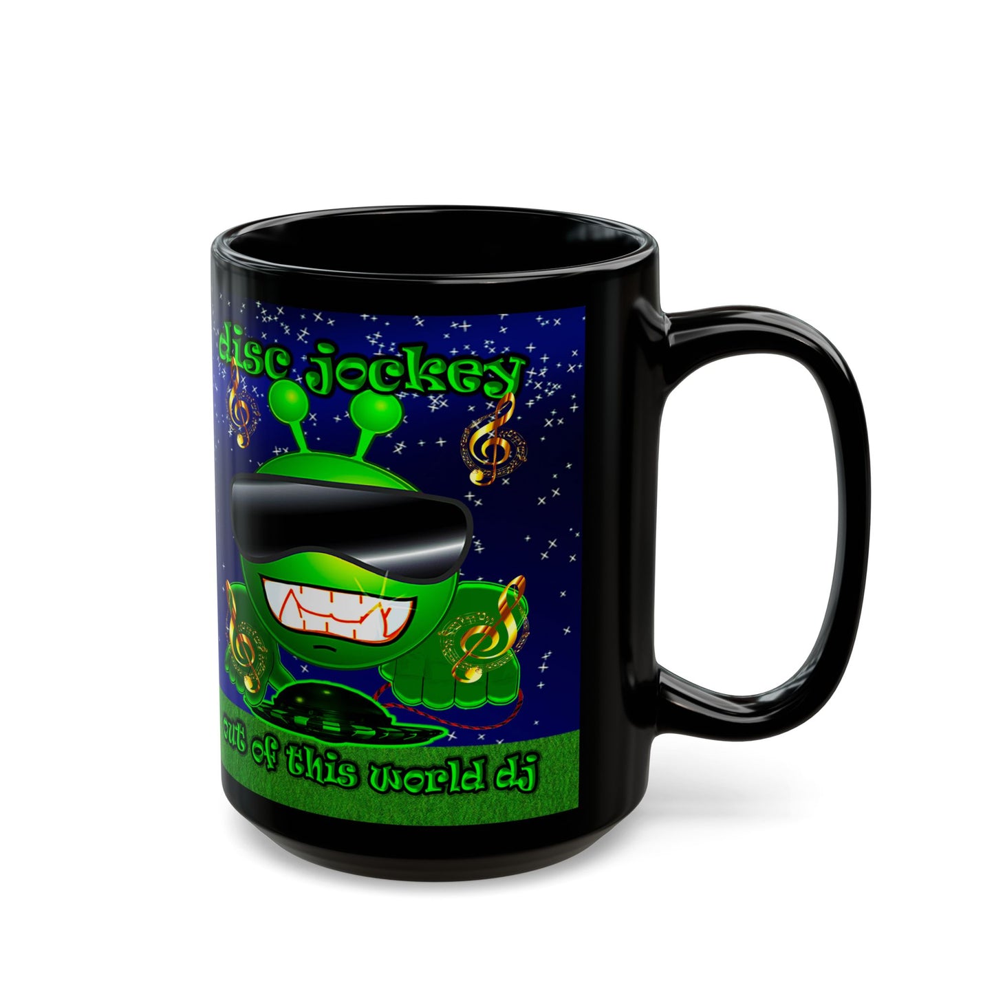 disc jockey - Black Mug ('snoops' background)