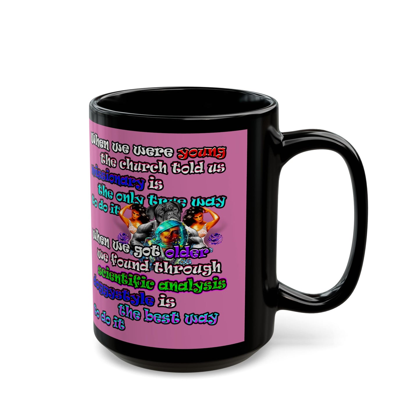 doggystyle - Black Mug (light pink)