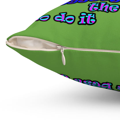 doggystyle - Spun Polyester Square Pillow - (green)