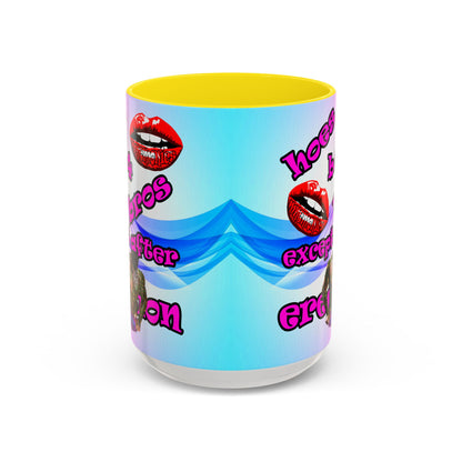 hoes b4 bros - Accent Mug (light blue-pink wave)