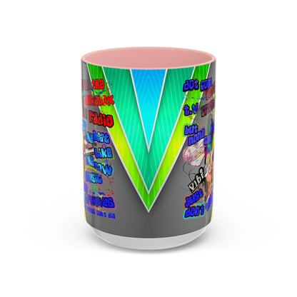 drop the beat - Accent Mug (rainbow split)