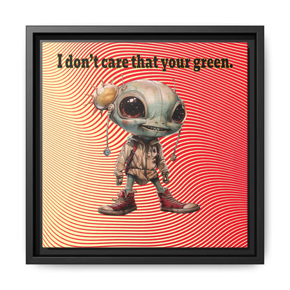 I don't care that your green - framed canvas art (yellow-orange wave)