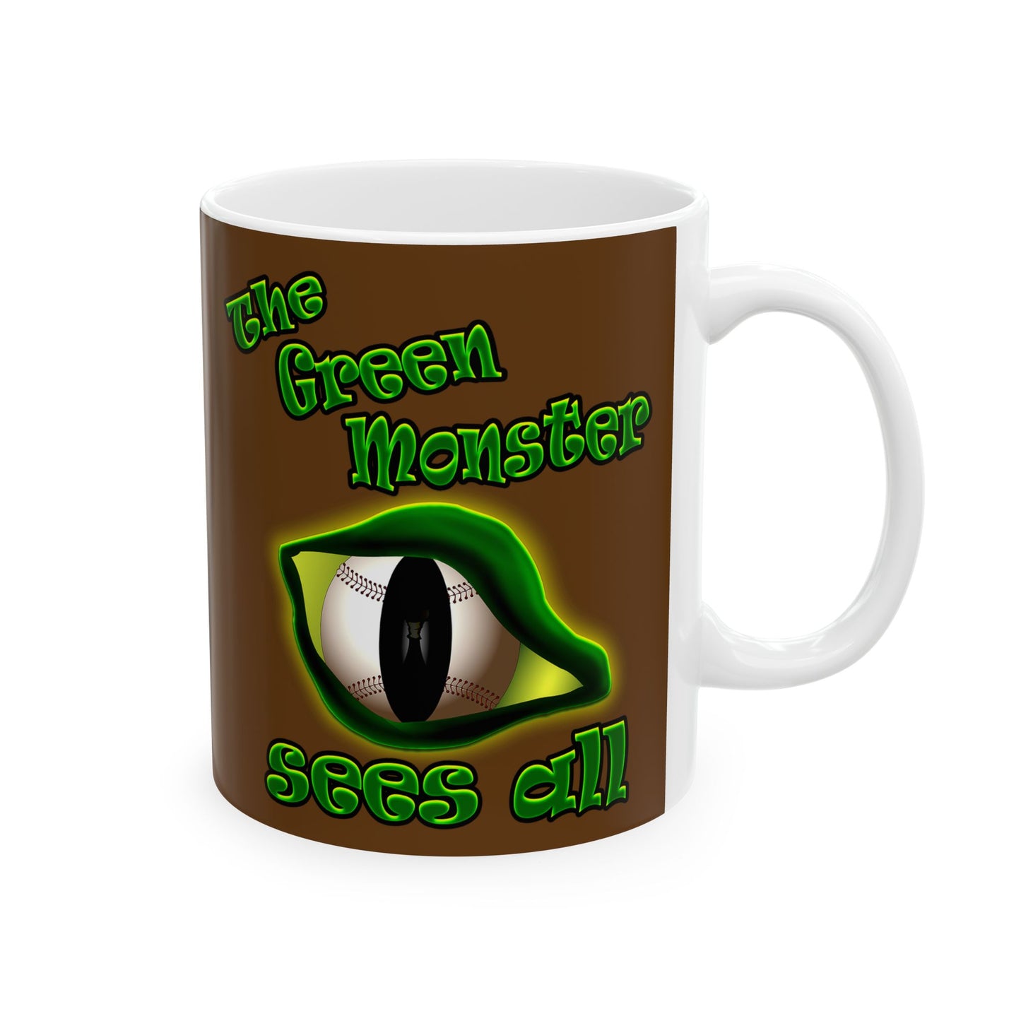 green monster - White Mug (brown)