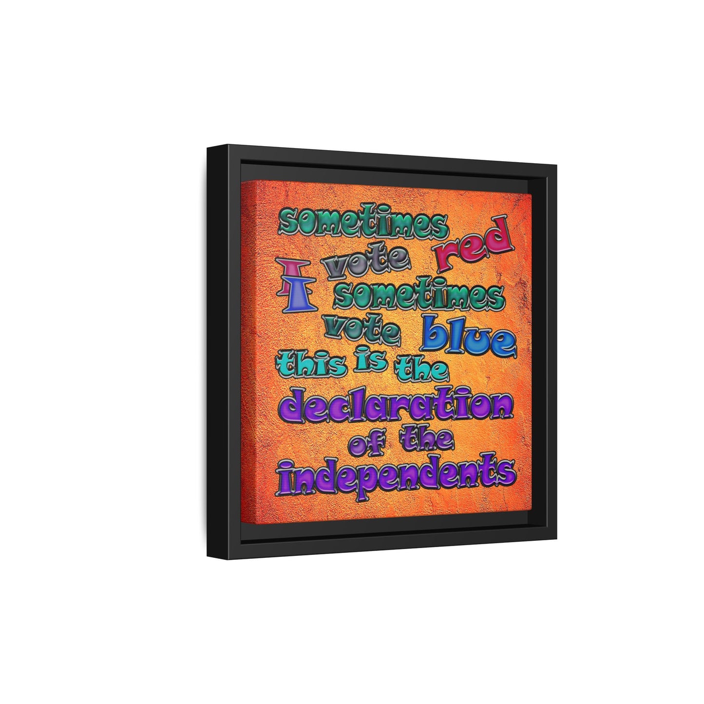declaration of the independents - framed canvas art (burnt orange)