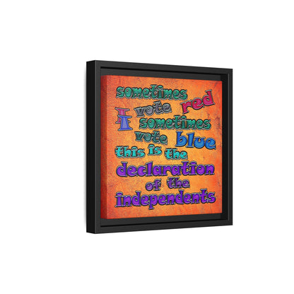 declaration of the independents - framed canvas art (burnt orange)
