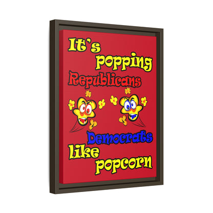 popping like popcorn - framed canvas art (dark red)