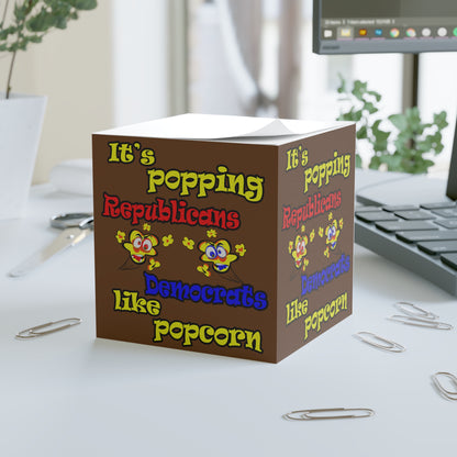 popping like popcorn - note cube (brown)