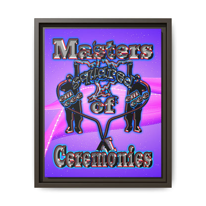 em cee squared - framed canvas art (purple-pink wave)