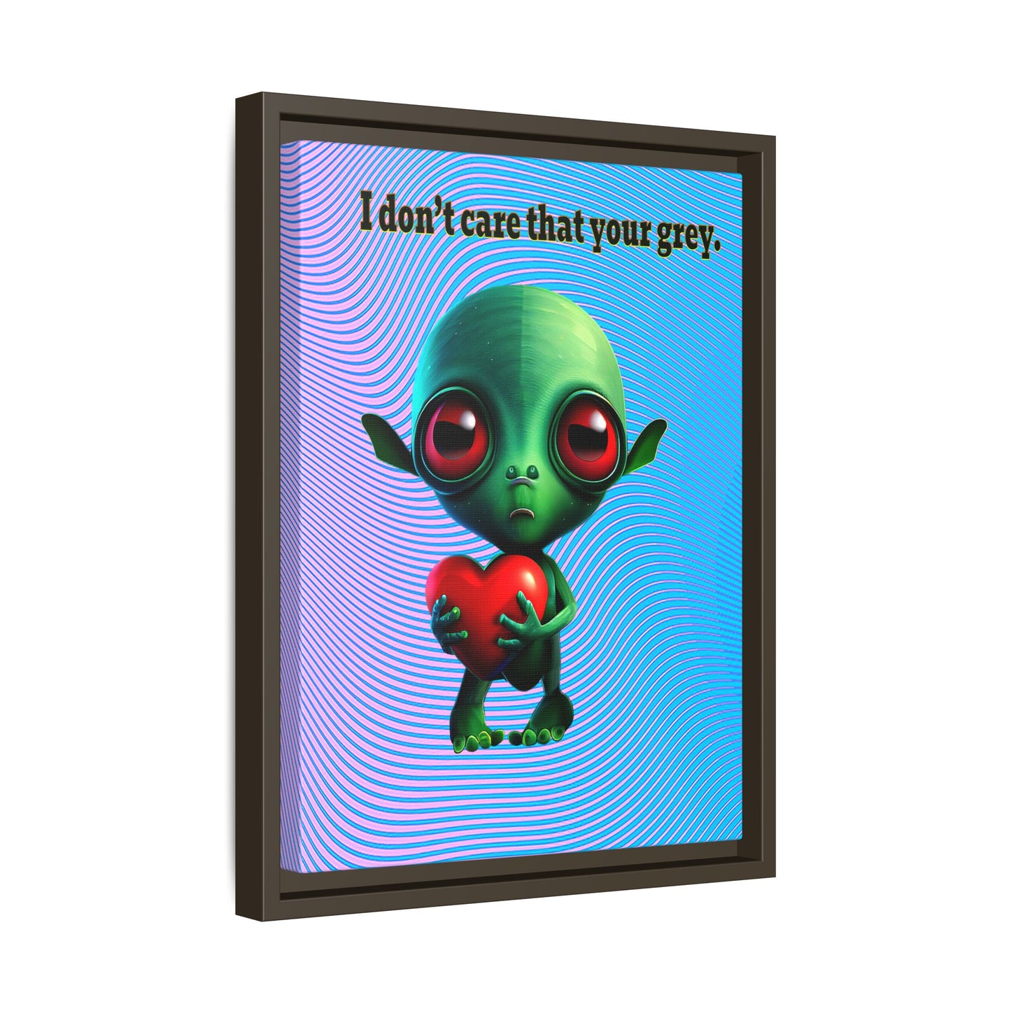 I don't care that your grey - framed canvas art (light blue-purple wave)
