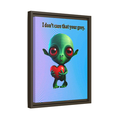 I don't care that your grey - framed canvas art (light blue-purple wave)