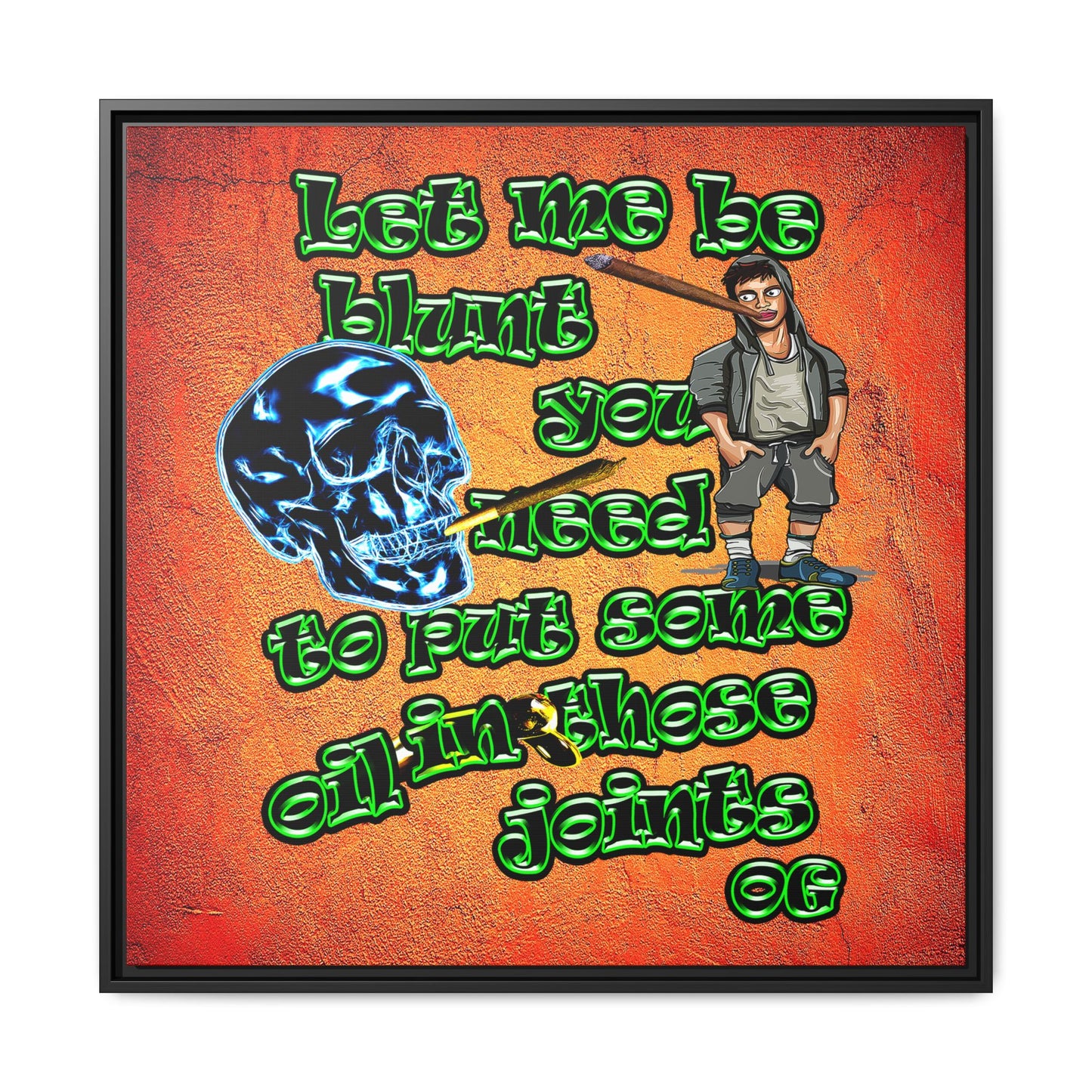 og - framed canvas art (burnt orange)