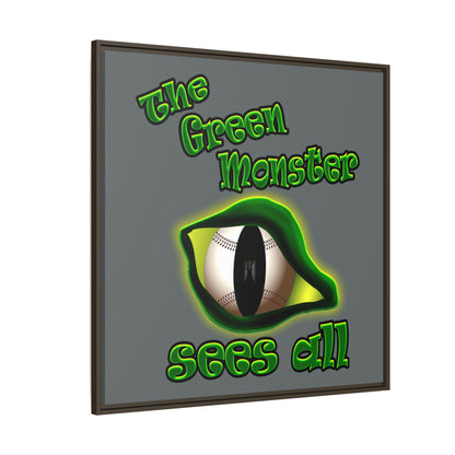 green monster - framed canvas art (dark grey)